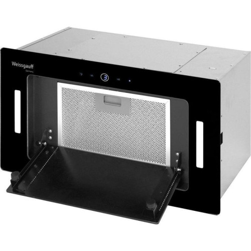 Вытяжка встраиваемая/ Вытяжка встраиваемая Weissgauff Aura 850 черный управление: кнопочное (1 мотор)
