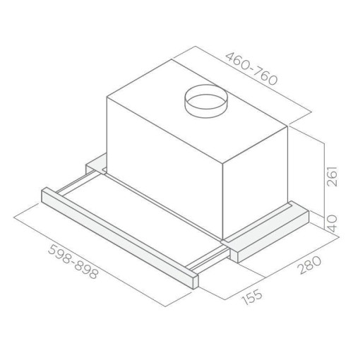 Вытяжка встраиваемая/ Вытяжка встраиваемая Elica ELITE 26 IX/A/60 нержавеющая сталь управление: кнопочное (1 мотор)