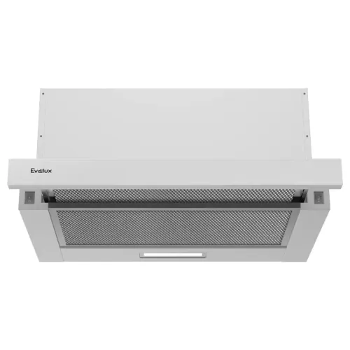 Встраиваемая вытяжка EVELUX, телескопическая, 50 см, 2 скорости, произваодительность 710 м3/ч, механическое управление, LED освещение, Hi-Tech, цвет белый