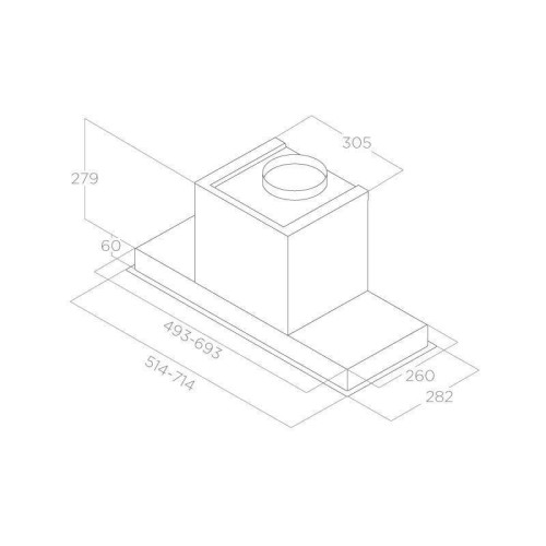 Вытяжка встраиваемая/ Вытяжка встраиваемая Elica Hidden 2.0 IX/A/72 нержавеющая сталь управление: сенсорное (1 мотор)