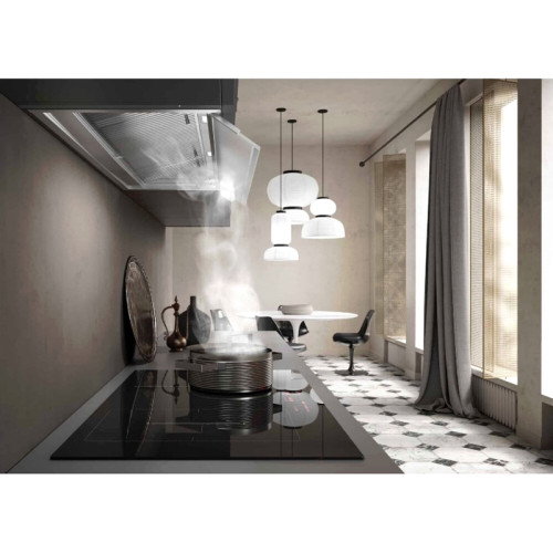 Встраиваемая в шкаф вытяжка Faber/ BETTER, IN-NOVA ZERO DRIP LITE A60, полновстраиваемая, ширина 60 см, 710 м3/ч, сенсорное управление, 49дБ, LED освещение, нержавеющая сталь/белое стекло