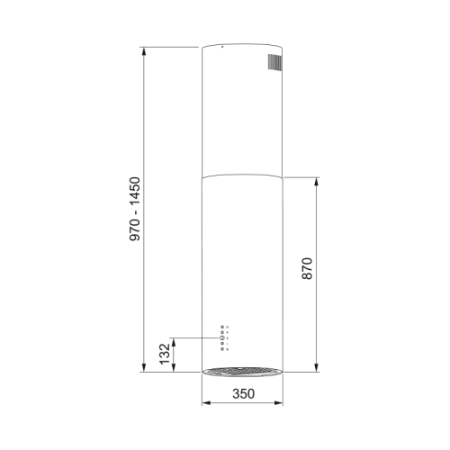 Вытяжка Franke/ Best, Цилиндрическая островная вытяжка REEF 35 BK, 35 см, 750 м3/ч, электронное управление, LED освещение, 66 дБ, Угольный фильтр Ф-10 (опция), цвет черный