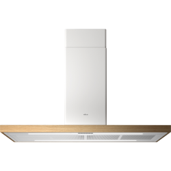 Вытяжка ELICA/ Вытяжка ELICA, 120 см, потолочная, LED освещение, сенсорное управление, таймер с автовыключением, 3 скорости, индикация насыщения фильтра, регулировка тона освещения Tune White, цвет белый, рамка дуб