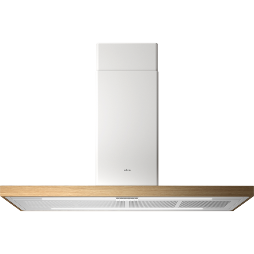 Вытяжка ELICA/ Вытяжка ELICA, 120 см, потолочная, LED освещение, сенсорное управление, таймер с автовыключением, 3 скорости, индикация насыщения фильтра, регулировка тона освещения Tune White, цвет белый, рамка дуб
