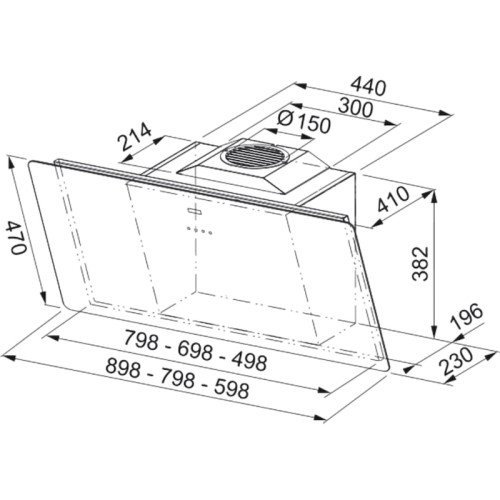 Вытяжка Franke/ BEST, Вытяжка Franke FSMA 605 BK, наклонная, 60 см, LED освещение, 3 скорости + интенсивный режим, 800 м3/ч, энергоэффективность А+, цвет черный