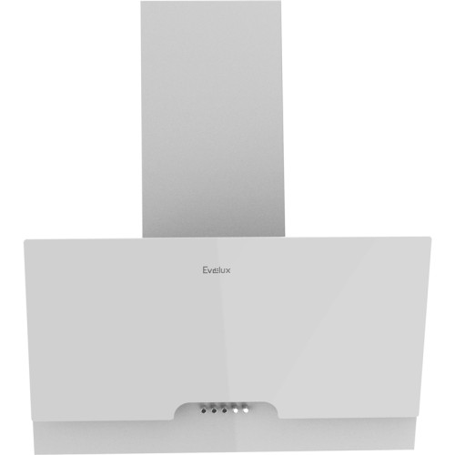 Наклонная вытяжка,  60 см, механический контроль, 3 скорости работы, производительность 900 м3/ч, LED освещение, белый, металл, стекло, 600х335х395-607 мм.