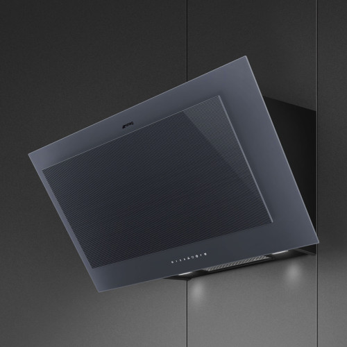 Вытяжка Smeg/ Настенная вытяжка, серия Linea,ширина 90 см,энергоэффективность А+,3 скорости,сенсорное управление,820м/ч, 2 фильтра,цвет Neptune Grey
