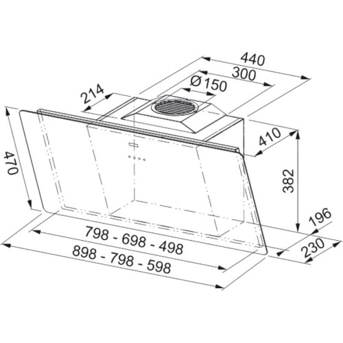 Вытяжка Franke/ BEST, Вытяжка Franke FSMA 605 WH, наклонная, 60 см, LED освещение, 3 скорости + интенсивный режим, 800 м3/ч, энергоэффективность А+, цвет белый