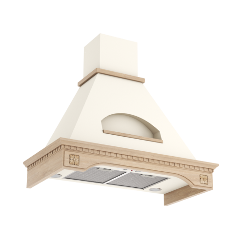GOOD, Кухонная вытяжка ELIKOR Бельведер Флореале 90П-650-П3Д бежевый/дуб неокр