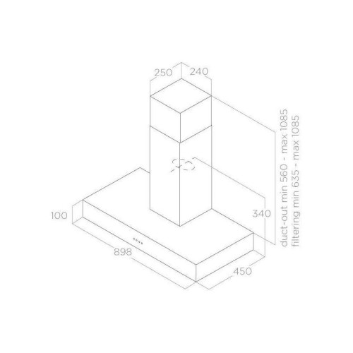 Вытяжка каминная Elica Spot Urban Cast Iron/A/90 черный управление: кнопочное (1 мотор)
