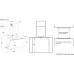 Вытяжка MAUNFELD/ Наклонная вытяжка, 60 см, 850 м3/ч, механическое управление, цвет: белое стекло