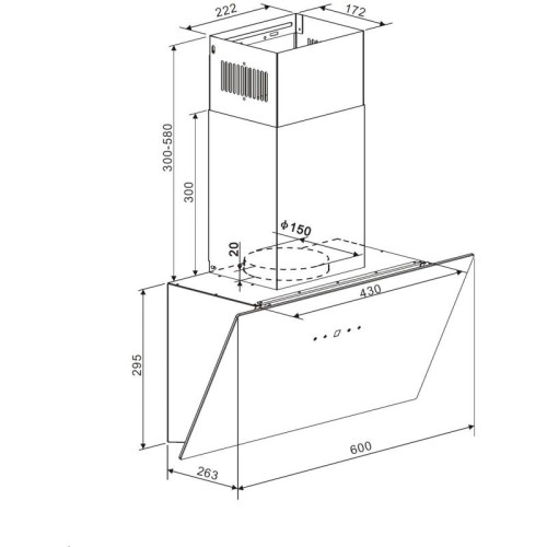 Вытяжка каминная Weissgauff Zibal 60 белый управление: сенсорное (1 мотор)