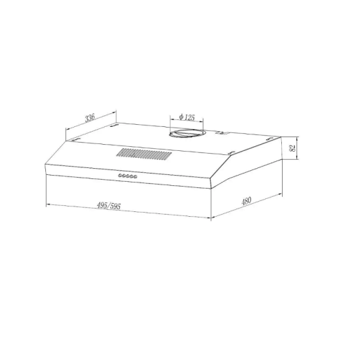 GOOD, Кухонная вытяжка ELIKOR КВ ECO ONE 50 WH белый, 50 см, 400 м3/ч
