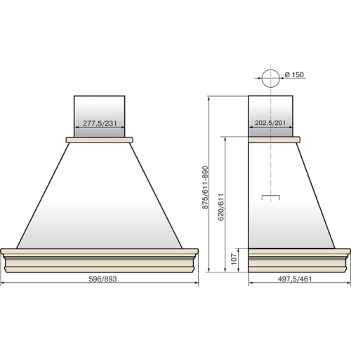 Retail&Kitchen, BEST, Кухонная вытяжка ELIKOR Вилла Луизиана 90П-650-П3Д бежевый/дуб неокр