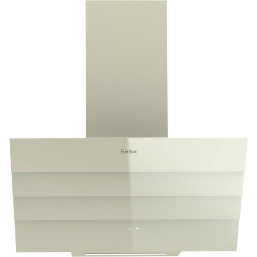 Наклонная вытяжка, 60 см, электронное управление, сенсорная панель, 3 скорости работы, производительность 920 м3/ч, LED освещение, бежевый, металл, стекло, 600х355х395-607 мм.