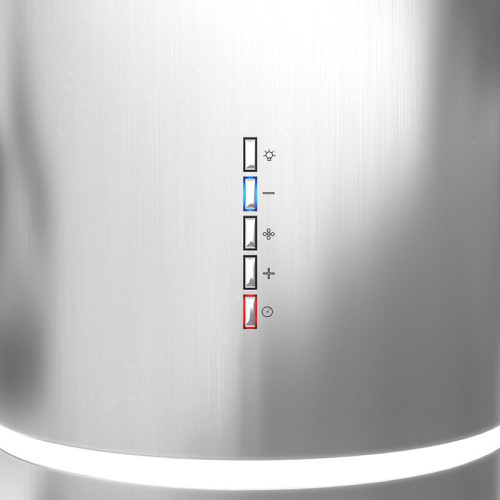 Вытяжка FALMEC POLAR/LIGHT IS. STEEL 35, серия Design+, 35 см, островная, потолочная, электронное/кнопочное управление, светодиодное освещение, 4 скорости, отвод/циркуляция, макс. производительность 800 м3/ч, угольный фильтр в комплекте, возможность работ