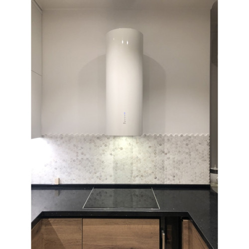 Вытяжка FALMEC POLAR EVO WHITE 35, 35 см, цилиндрическая, настенная, электронное/кнопочное управление, светодиодное освещение, 4 скорости, отвод/циркуляция, таймер, макс. производительность 800 м3/ч, угольный фильтр в комплекте, возможность работы с внешн