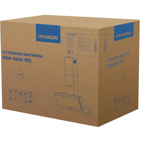 Вытяжка каминная Hyundai HGH 6830 WG белый управление: кнопочное (1 мотор)