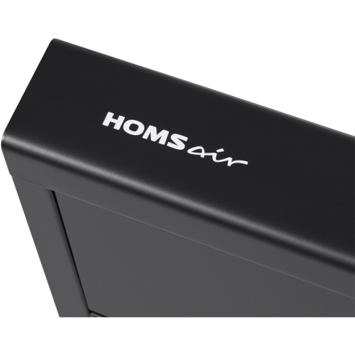 Вытяжка HOMSair HORIZONTAL 50 Black/ подвесная, ползунковое управление, 3 скорости, до 12 м2, 45 дБ, светодиодное LED-освещение, угольный фильтр CF152 (H) 1 шт, 420 м3/ч,  ШхДхВ: 500х465х80 мм,черный