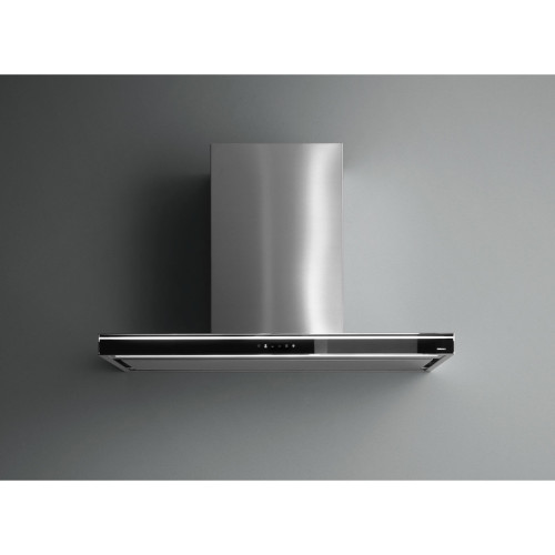 Вытяжка FALMEC LUMINA NRS GLASS BLACK 90, серия Silence - NRS, 90 см, Т-образная, сенсорное управление, неоновое освещение, периметральное всасывание, технология бесшумной работы NRS, 4 скорости, отвод/циркуляция, режим 24 часа, макс. производительность 8
