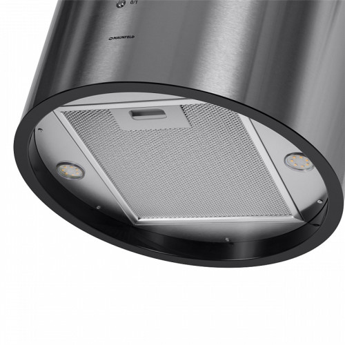 Вытяжка MAUNFELD LEE ISLA 39 INOX островная вытяжка с потолочным креплением, 1050 м3, кухни до 40м2, 52дБ, LED, электронное управление, в опции угольный фильтр CF172C, нержавеющая сталь