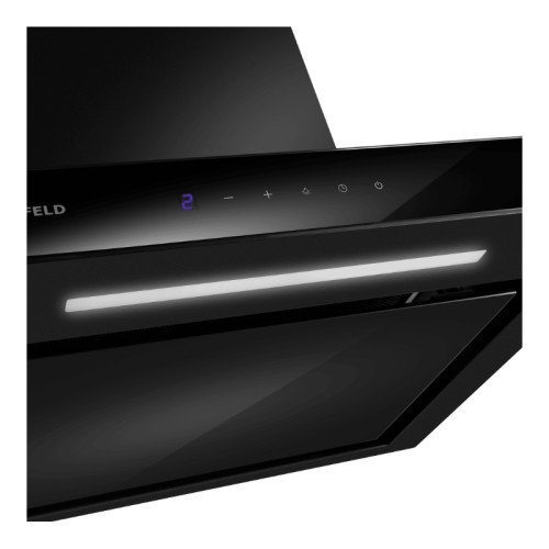 Кухонная вытяжка, Т-образная, 90 см, потолочная, сенсорное управление, таймер, 1150 м3/ч, уровень шума 54 дБ, цвет черный