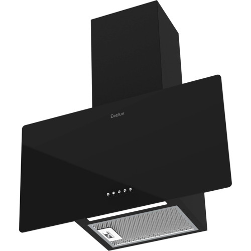 Навесная вытяжка,  60 см, механический контроль, 3 скорости работы, производительность 890 м3/ч, LED освещение, черный, металл, стекло, 600х335х335-602 мм.