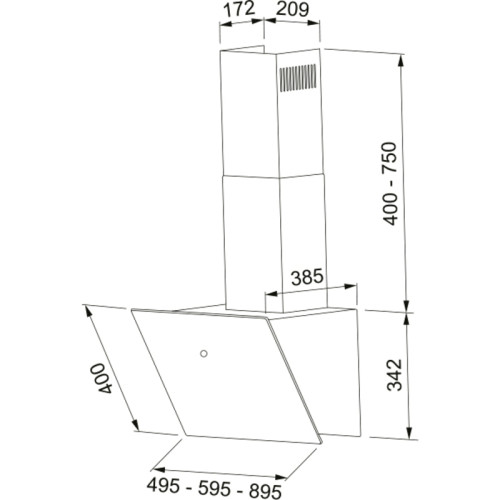 Вытяжка Franke/ BEST, Вытяжка Franke FVT 905 BK A, настенная, наклонная, 90 см, LED освещение, 3 скорости, 580 м3/ч, энергоэффективность А, цвет черный Вытяжка Franke/ BEST, Вытяжка Franke FVT 905 BK A, настенная, наклонная, 90 см, LED освещение, 3 скорости, 580 м3/ч, энергоэффективность А, цвет черный