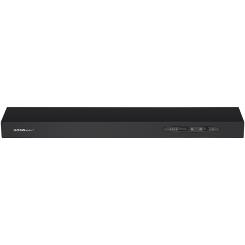 Вытяжка HOMSair HORIZONTAL 50 Black/ подвесная, ползунковое управление, 3 скорости, до 12 м2, 45 дБ, светодиодное LED-освещение, угольный фильтр CF152 (H) 1 шт, 420 м3/ч,  ШхДхВ: 500х465х80 мм,черный