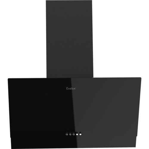 Наклонная вытяжка,  60 см, механический контроль, 3 скорости работы, производительность 900 м3/ч, LED освещение, черный, металл, стекло, 600х335х395-607 мм.