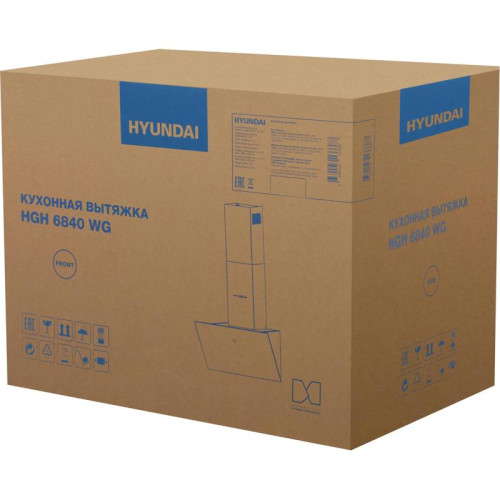 Вытяжка каминная Hyundai HGH 6840 WG белый управление: сенсорное (1 мотор)