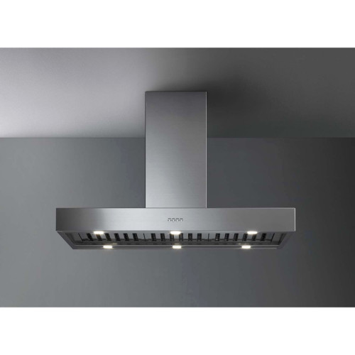 Вытяжка FALMEC Professional LINE PRO isola 120 IX (950), серия Professional, островная, потолочная, электронное кнопочное управление, светодиодное освещение, отвод / циркуляция, 950 м3/ч, нержавеющая сталь