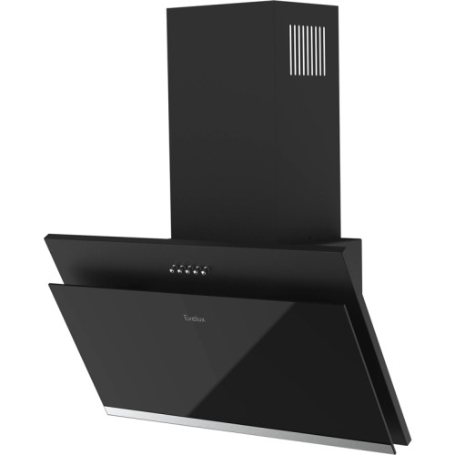 Наклонная вытяжка,  60 см, механический контроль, 3 скорости работы, производительность 900 м3/ч, LED освещение, черный, металл, стекло, 600 x 291х368-607  мм.