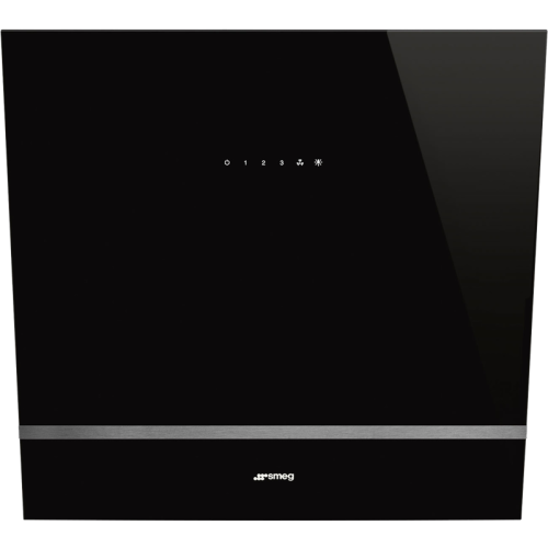 Вытяжки SMEG/ Linea, Вытяжка настенная, 60 см, черное стекло, нержавеющая сталь