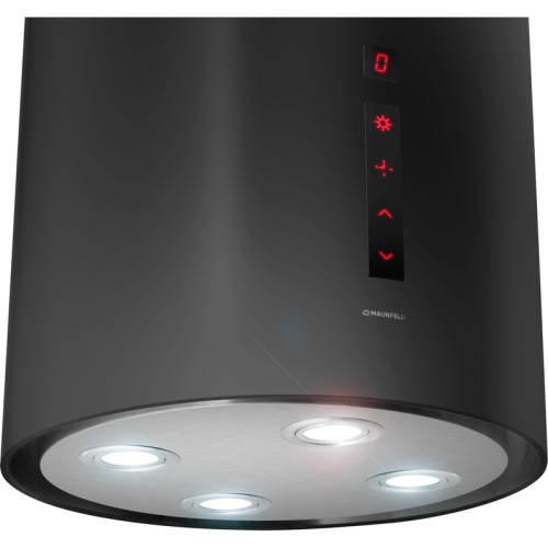 Вытяжка MAUNFELD LEE ISLA (sensor) 39 Black черный, островная, потолочная, 1000 м3/ч, 4 скорости, сенсорное управление, таймер, уровень шума 52 дБ, цвет черный