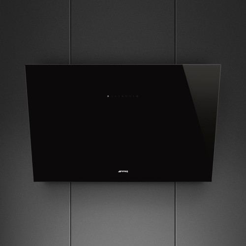 Настенная вытяжка SMEG/ Настенная вытяжка SMEG, 90 см, 3 скорости, интенсивный режим, автоматическое отключение, автовентиляция 2.0, сенсорное управление, периметральное всасывание, цвет черный