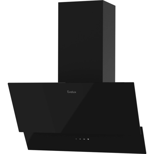 Наклонная вытяжка, 60 см, электронное управление, сенсорная панель, 3 скорости работы, производительность 950 м?/ч, LED освещение, черный, металл, стекло, 600х340х380-607 мм.