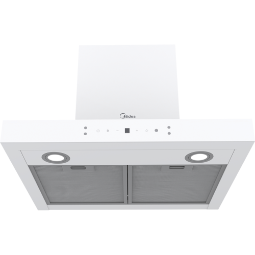 Наклонная вытяжка MIDEA/ MDK/Т-образная вытяжка MIDEA, ширина 60 см, сенсорное управление, производительность 900 м3/ч, LED освещение, 4 скорости цвет белый