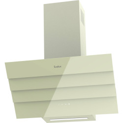 Наклонная вытяжка, 60 см, электронное управление, сенсорная панель, 3 скорости работы, производительность 920 м3/ч, LED освещение, бежевый, металл, стекло, 600х355х395-607 мм.
