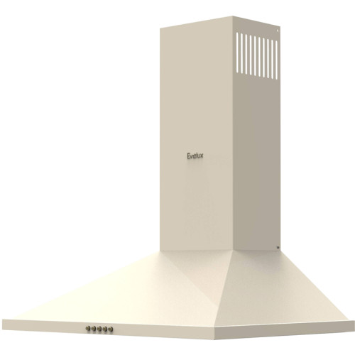 Вытяжка купольная,  retro, 60 см, механический контроль, 3 скорости работы, производительность 690 м3/ч, бежевый, металл, галогенное освещение, 600х450х170-645 мм.