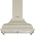Вытяжки SMEG/ Cortina, вытяжка настенная декоративная, 60 см, кремовый, фурнитура (логотип + боковые релинги) латунная
