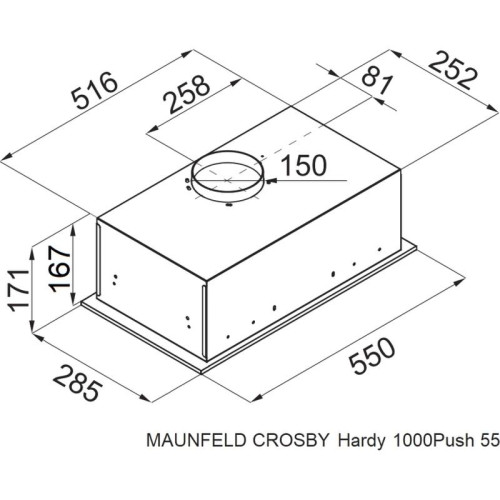 Вытяжка/ Кухонная вытяжка MAUNFELD Crosby Hardy 1000Push черный