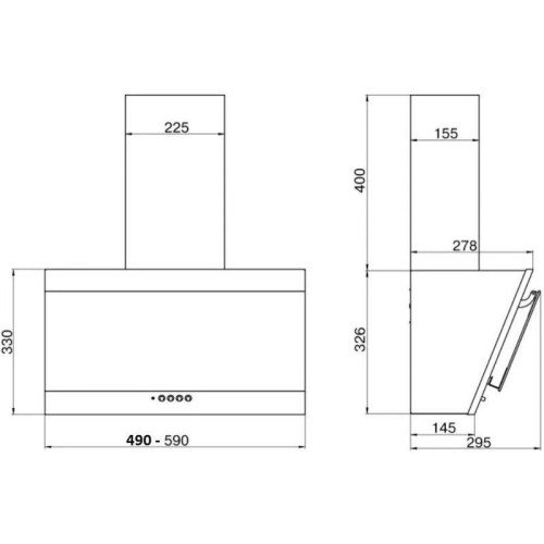 Вытяжка каминная Elikor Титан 50П-430-К3Д черный управление: кнопочное (1 мотор)