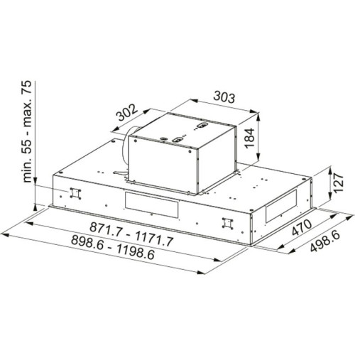 Вытяжка Franke/ BEST, Вытяжка Franke FCBI 926 XS, потолочная, 90 см, LED освещение, 3 скорости + интенсивный режим, 770 м3/ч, энергоэффективность А, цвет нержавеющая сталь