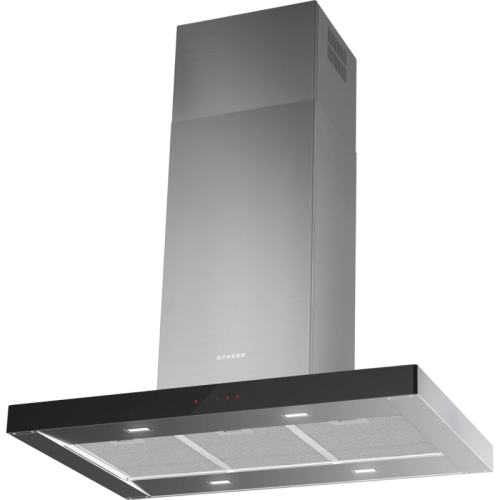 Вытяжка Faber/ BETTER, STILO GLASS SMART ISOLA A90, островная, Т-образная, 90 см, 710 м3/ч, электронное управление, LED освещение, цвет нержавеющая сталь + стекло