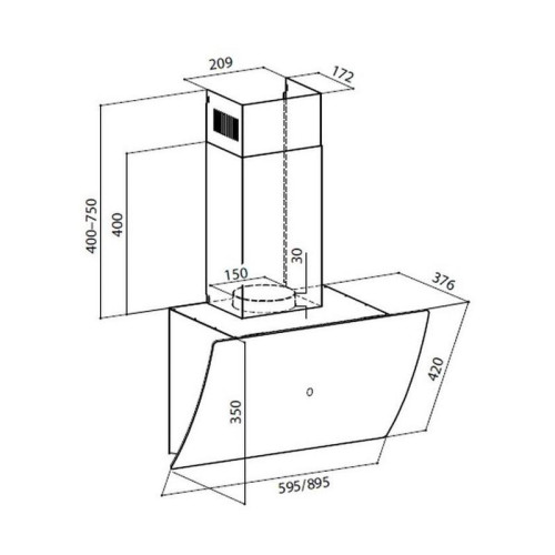 Вытяжка каминная Lex Plaza GS 900 WH белый управление: сенсорное (1 мотор)