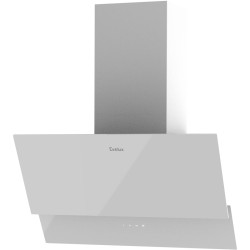 Наклонная вытяжка, 60 см, электронное управление, сенсорная панель, 3 скорости работы, производительность 950 м3/ч, белый, металл, стекло, 600х340х380-607 мм.