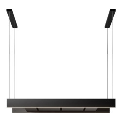 Вытяжка FALMEC LIGHT 120 BLACK, серия Design+, 123 см, островная, потолочная, электронное/кнопочное управление, светодиодное освещение, периметральное всасывание, 4 скорости, отвод/циркуляция, интенсивный режим, макс. производительность 500 м3/ч, угольный