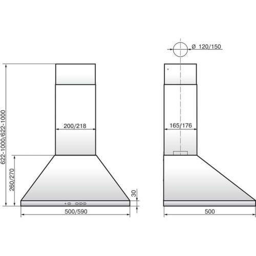 Вытяжка каминная Elikor Вента 60П-650-К3Д топленое молоко управление: кнопочное (1 мотор)