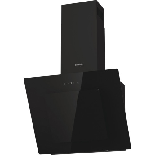 Вытяжка GORENJE/ Тип каминная наклонная,60см, сенсорное управление, мощность 782 куб.м, черная